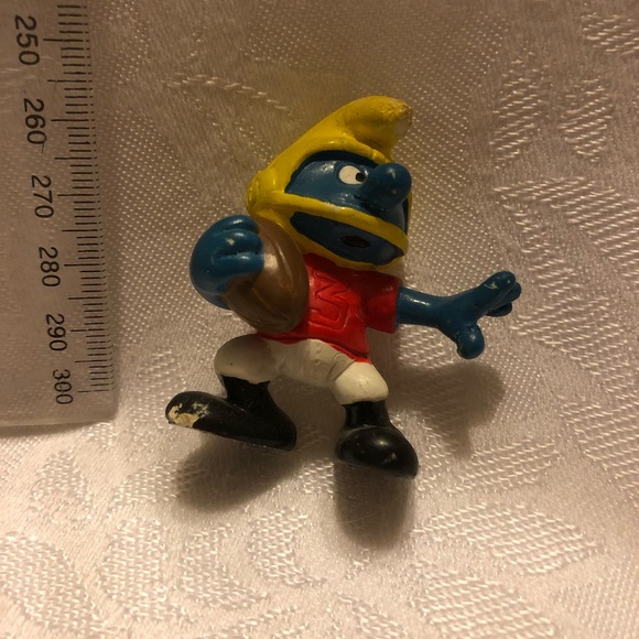 VTG 1980 "The Smurfs" Schleich "American Football" PEYO -- 1980s 2 inch / 5 cm - Picture 9 of 9